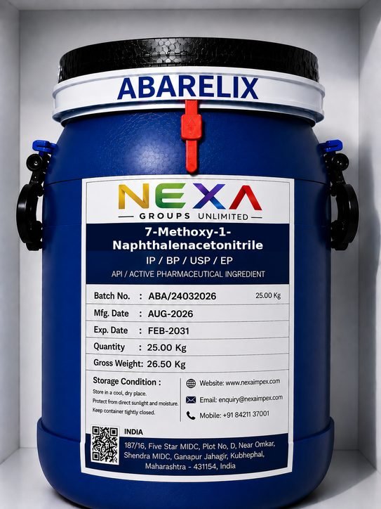 7-Methoxy-1-Naphthalenacetonitrile Manufacturer in India | Nexa Impex packaged and supplied by NexaImpex