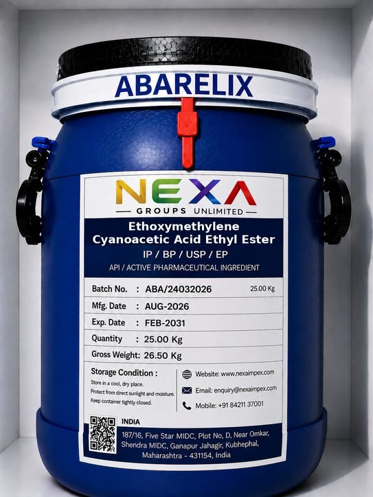 Ethyl 2-Cyano-3-Ethoxy Acrylate packaged and supplied by NexaImpex
